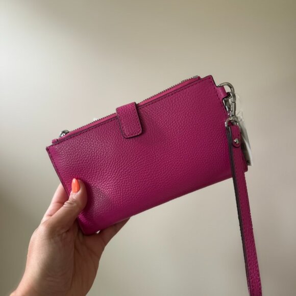 Michael Kors Marilyn Medium Satchel w/Smartphone Wallet BUNDLE Hot Pink Tote - Picture 6 of 16